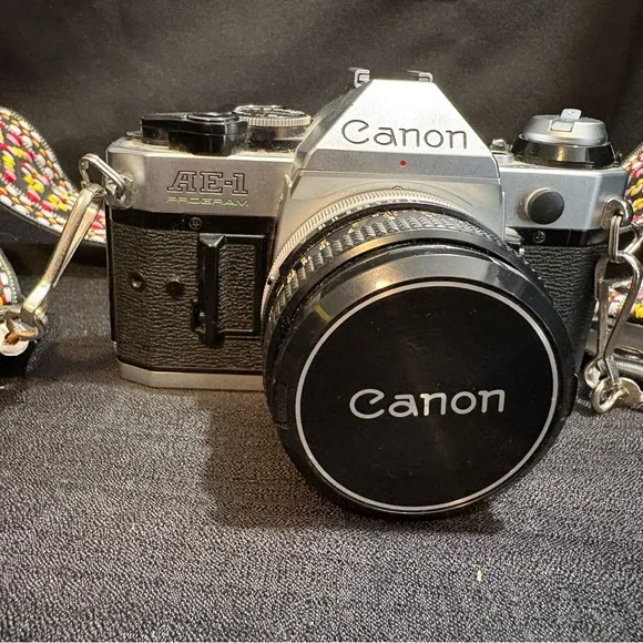 Canon AE-1 Program 35mm SLR Film Camera with 50mm Lens Kit, Tested and Working!